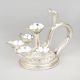 Handcrafted Silver Plated Copper Multi Diya Stand with Handle